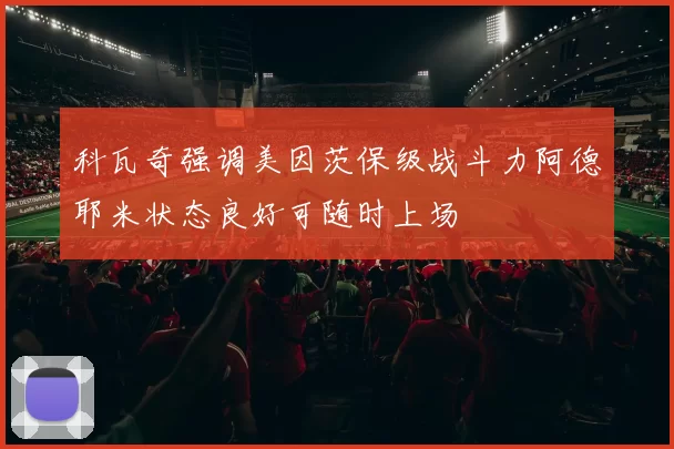 科瓦奇强调美因茨保级战斗力阿德耶米状态良好可随时上场
